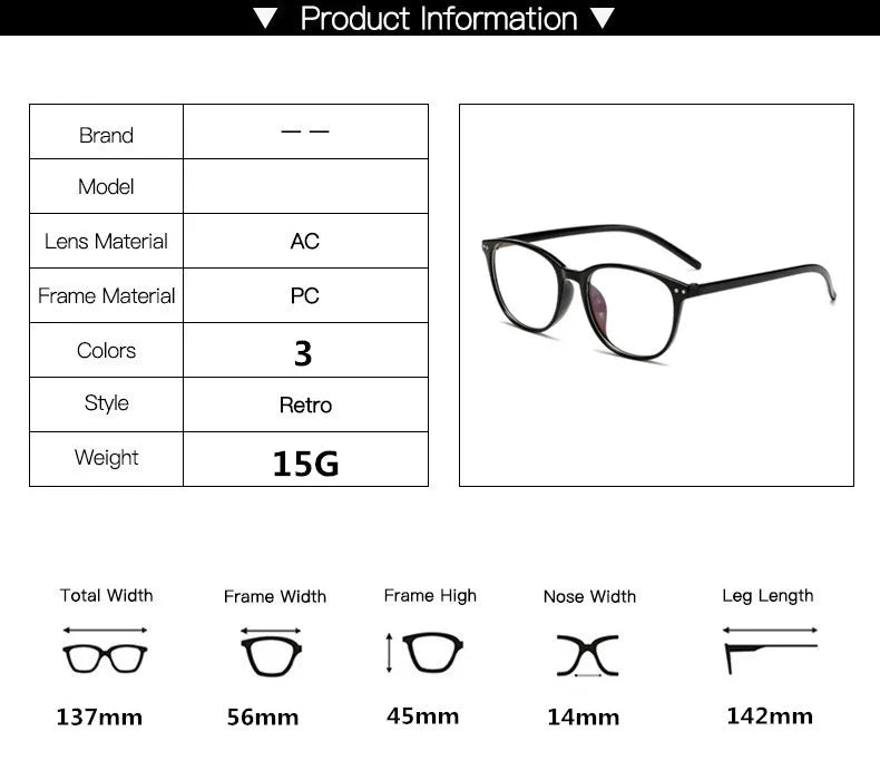 Oval Reading Glasses | Pink, Black or Blue, +1.00 to +4.00