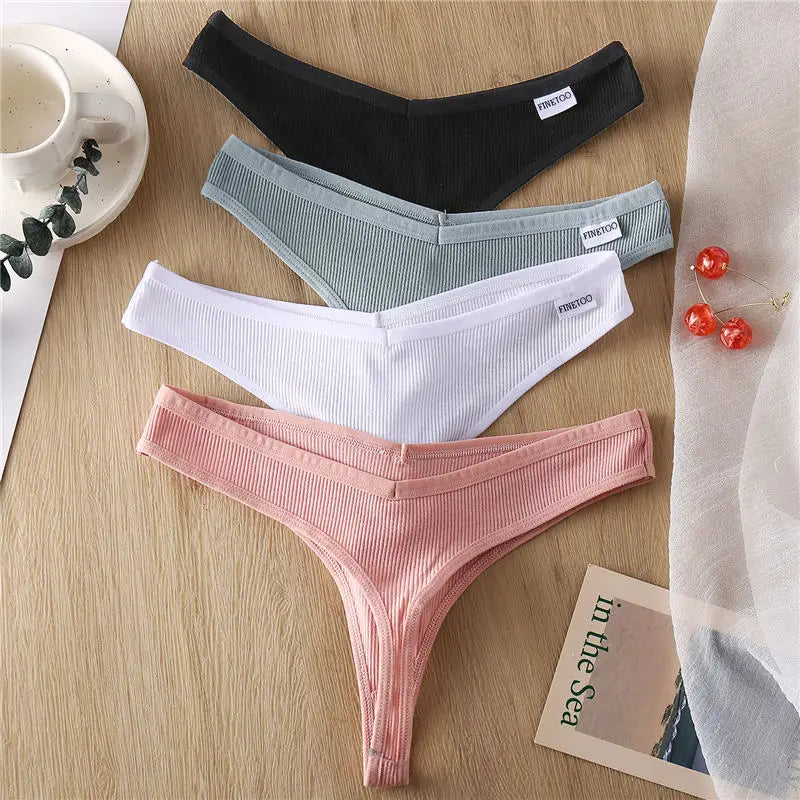 Sexy Panties Women G-string Cotton Feamle Underwear Panties Low Waist Thong Underpants 6 Solid Color Pantys Intimates Lingerie