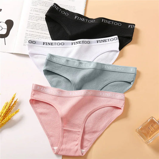 Cotton Low-Rise Brief Panties – Soft Everyday Underwear for Women (M–2XL, 3 Styles, Multiple Colors)