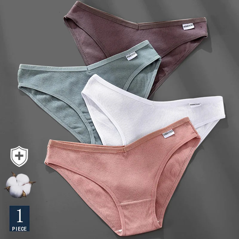 Cotton Low-Rise Brief Panties – Soft Everyday Underwear for Women (M–2XL, 3 Styles, Multiple Colors)