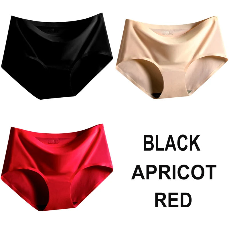 3PCS/Set Seamless Panties Women Panties Sexy Female Underpants Briefs Invisible Pantys Solid Color Soft Intimate Lingerie M-2XL