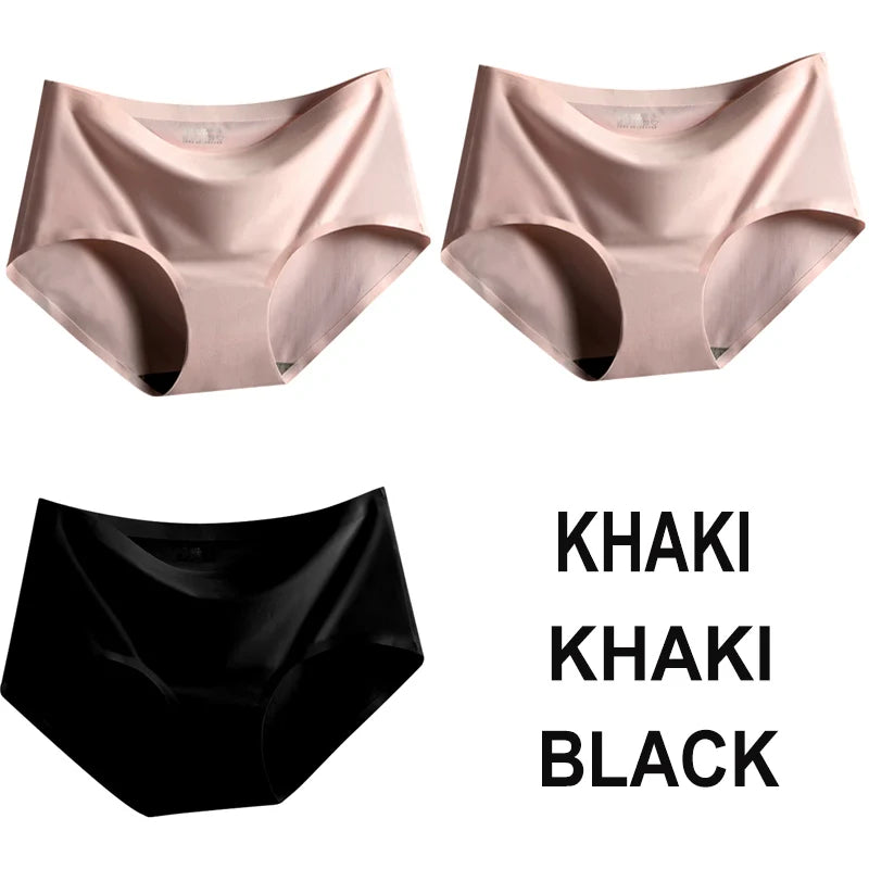 3PCS/Set Seamless Panties Women Panties Sexy Female Underpants Briefs Invisible Pantys Solid Color Soft Intimate Lingerie M-2XL
