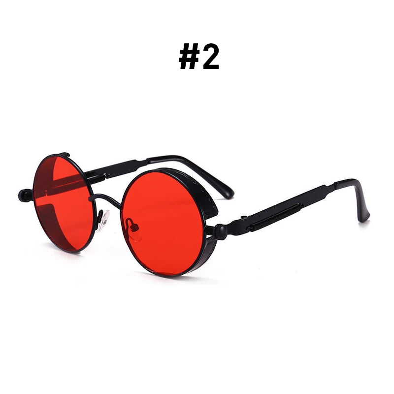 Round Steampunk Sunglasses | Metal Frame, 10 Color Options