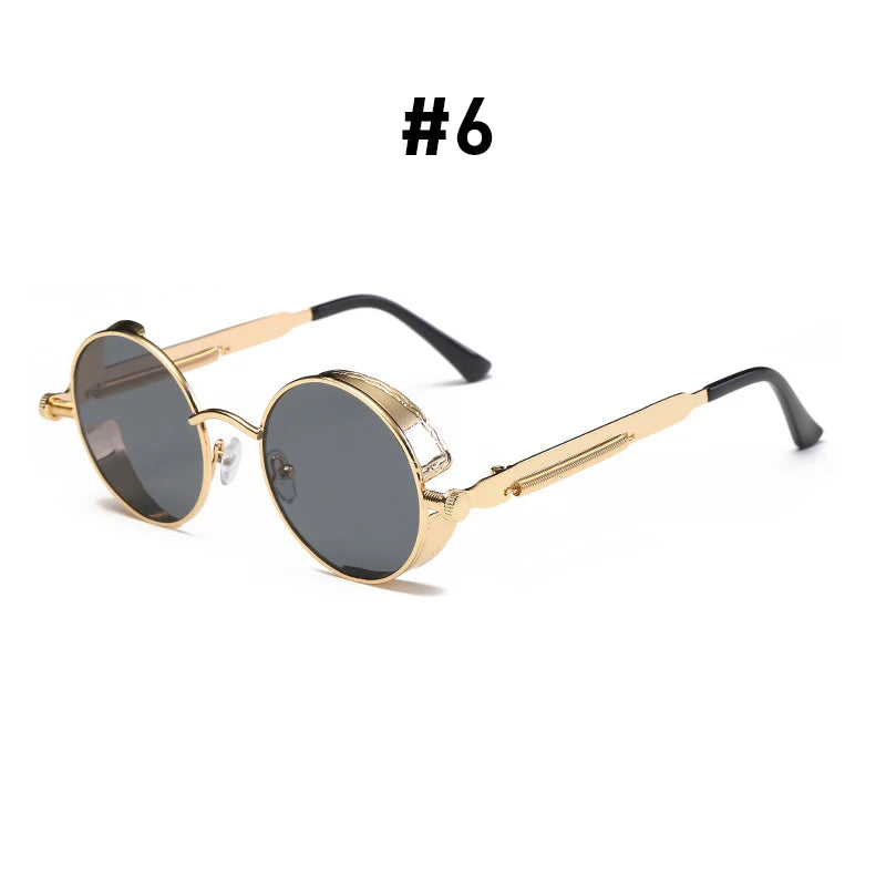 Round Steampunk Sunglasses | Metal Frame, 10 Color Options