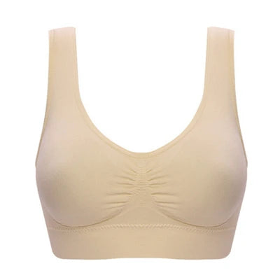 Women's Wireless Padded Sports Bra – Breathable Fitness Running Vest | Push-Up Bralette