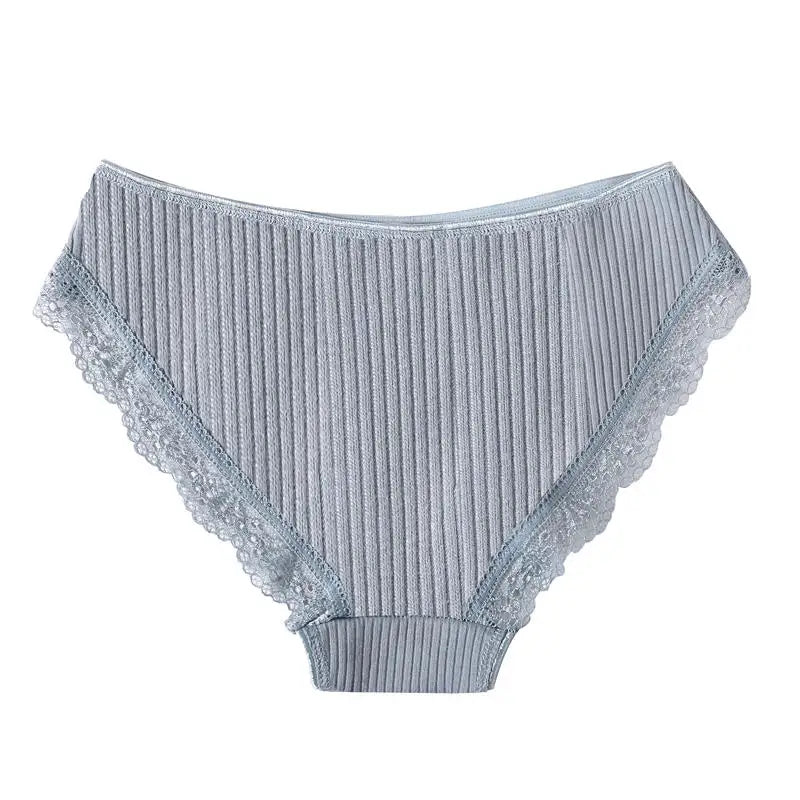 FINETOO 3PCS/Set Cotton Panties Women Underwear Sexy Panties Lace Brief for Female Panty Lingerie Low Waist Floral culotte femme