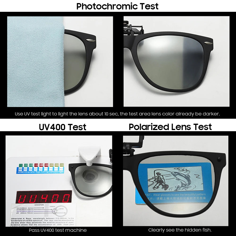 Flip-Up Clip-On Sunglasses | 9 Lens Options