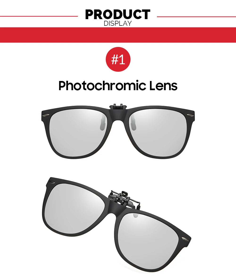 Flip-Up Clip-On Sunglasses | 9 Lens Options
