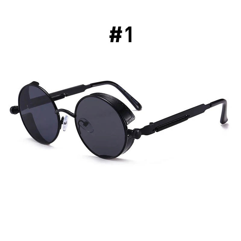 Round Steampunk Sunglasses | Metal Frame, 10 Color Options