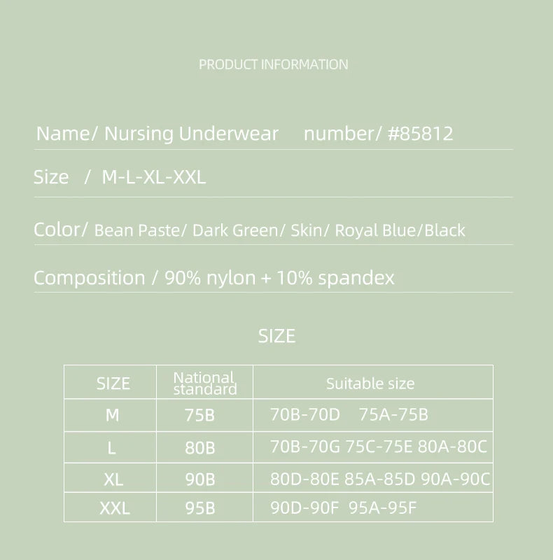 Women's Wireless Nursing Bra – Seamless Breathable Maternity Breastfeeding Bra
