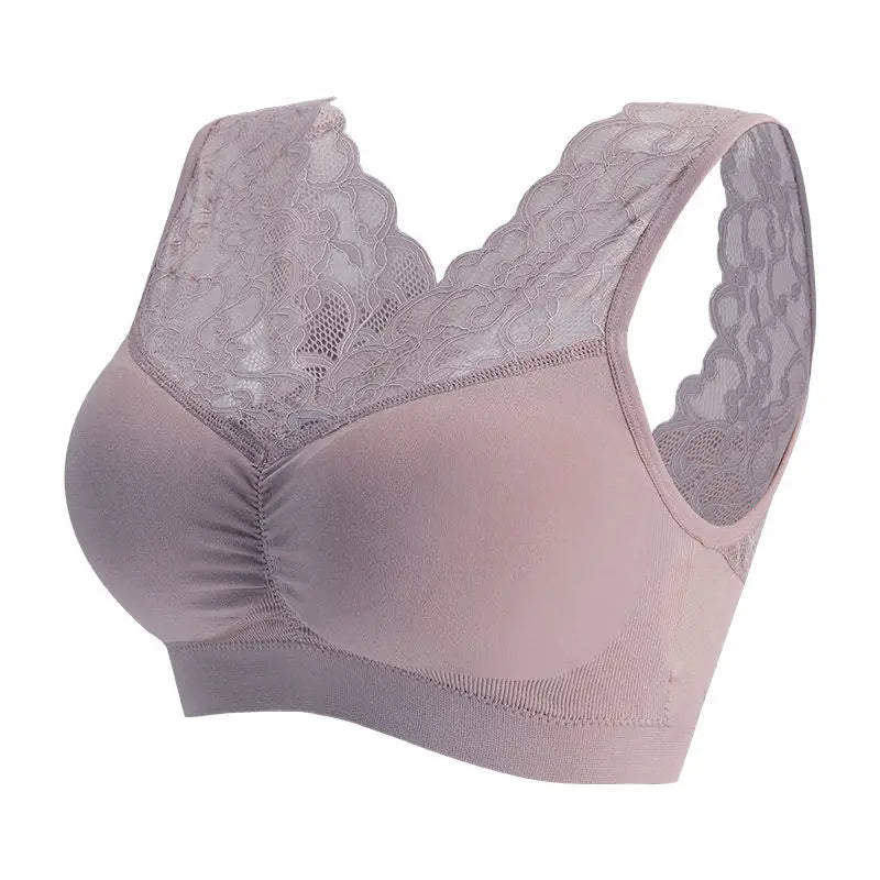 Women's Seamless Lace Push-Up Bra – Wire-Free Beauty Back Bralette | Plus Size L–XXL