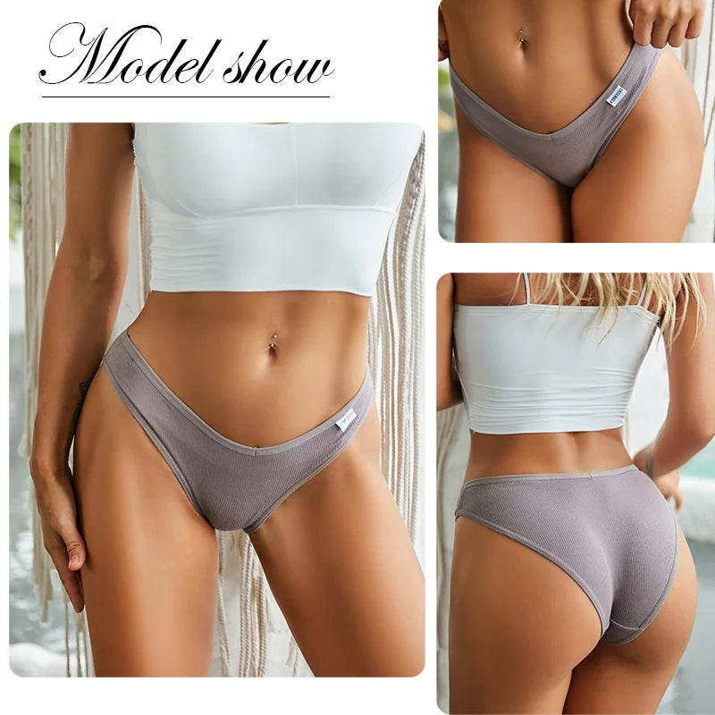 3-Pack Cotton Brief Panties – Soft Low-Rise Everyday Underwear for Women (M–2XL, 28 Color Sets, 2 Styles)