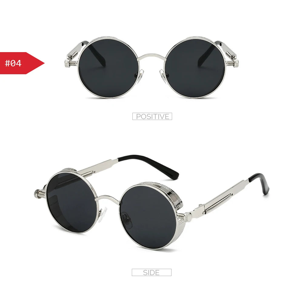 Round Steampunk Sunglasses | Metal Frame, 10 Color Options