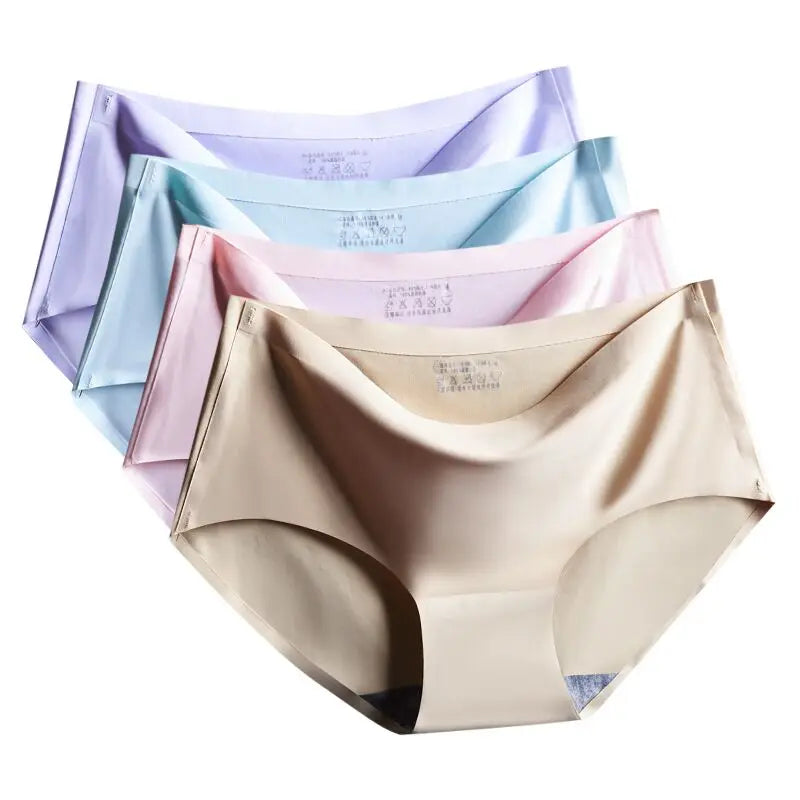 3PCS/Set Seamless Panties Women Panties Sexy Female Underpants Briefs Invisible Pantys Solid Color Soft Intimate Lingerie M-2XL