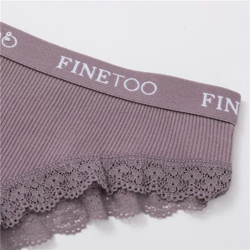 3-Pack Cotton Lace-Trim Brazilian Thongs — Logo Waistband Low-Rise G-String M–2XL