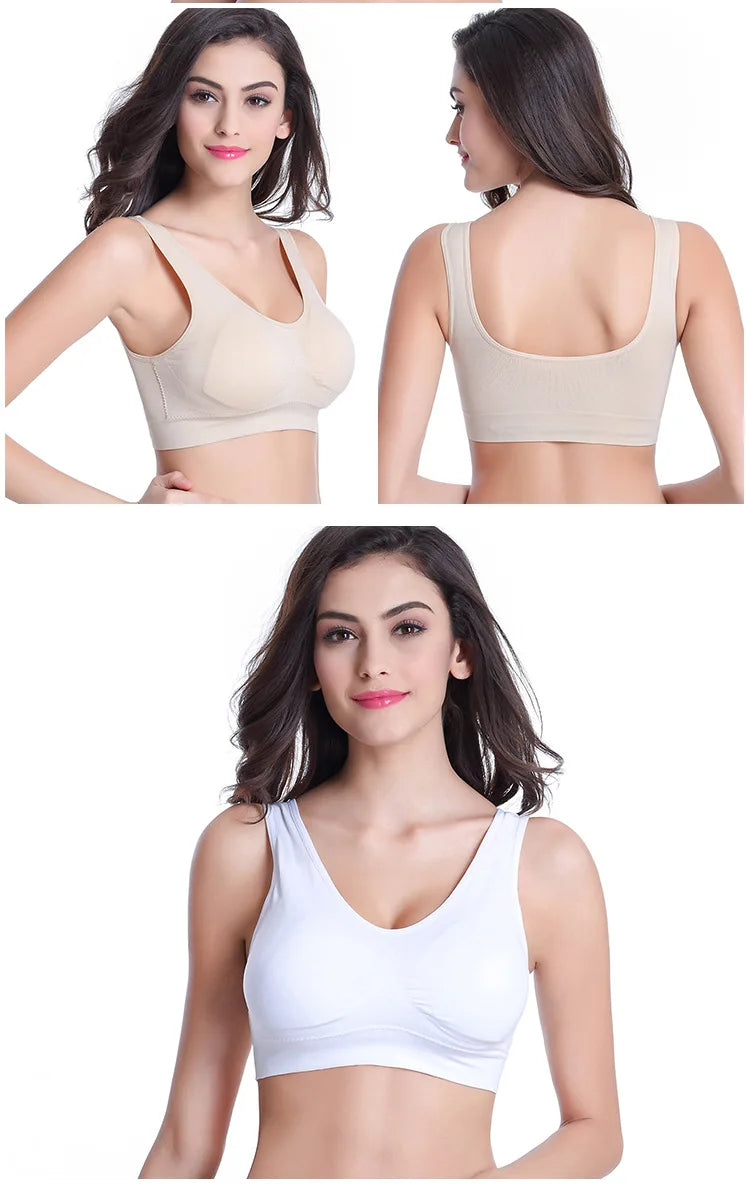 Women's Seamless Push-Up Bra – 3-Piece Set | Wire-Free Removable Pad Plus Size S–4XL