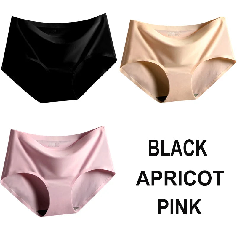 3PCS/Set Seamless Panties Women Panties Sexy Female Underpants Briefs Invisible Pantys Solid Color Soft Intimate Lingerie M-2XL