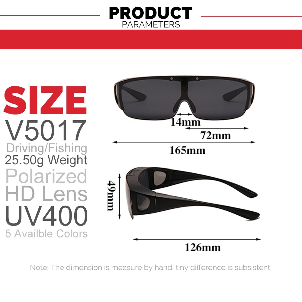 Flip-Up Fit-Over Sunglasses | Square Frame, 5 Lens Options