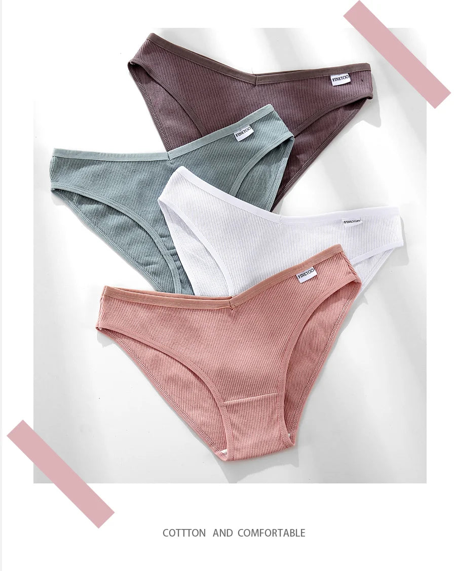 3-Pack Cotton Brief Panties – Soft Low-Rise Everyday Underwear for Women (M–2XL, 28 Color Sets, 2 Styles)