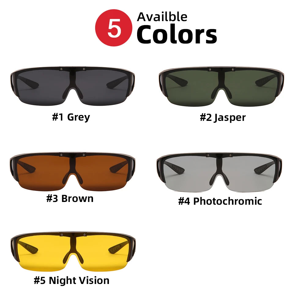 Flip-Up Fit-Over Sunglasses | Square Frame, 5 Lens Options