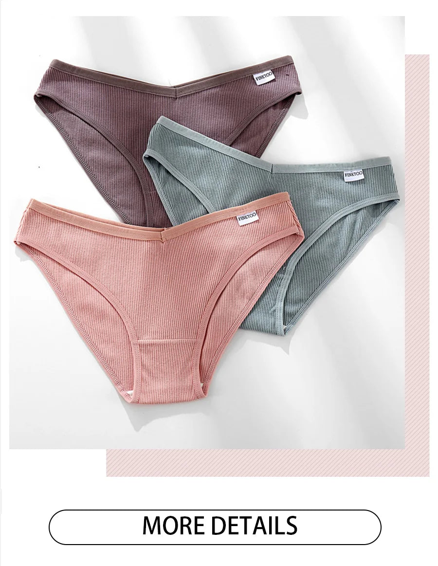 3-Pack Cotton Brief Panties – Soft Low-Rise Everyday Underwear for Women (M–2XL, 28 Color Sets, 2 Styles)
