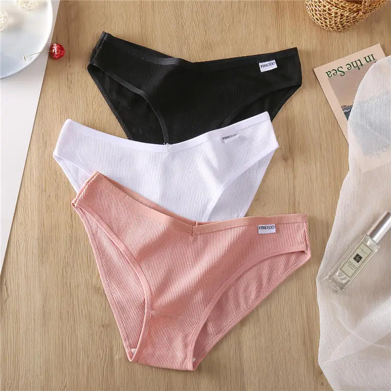 FINETOO 6Pcs/Set M-4XL Sexy Cotton Panties Female Underpants Sexy Panties for Women Briefs Underwear Plus Size Pantys Lingerie