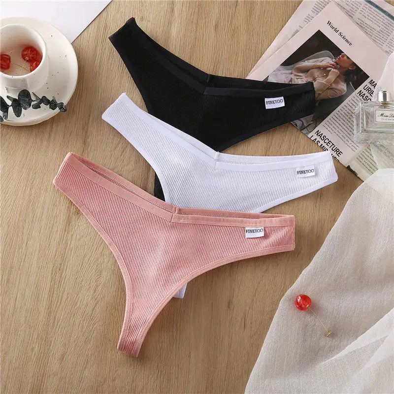 Sexy Panties Women G-string Cotton Feamle Underwear Panties Low Waist Thong Underpants 6 Solid Color Pantys Intimates Lingerie