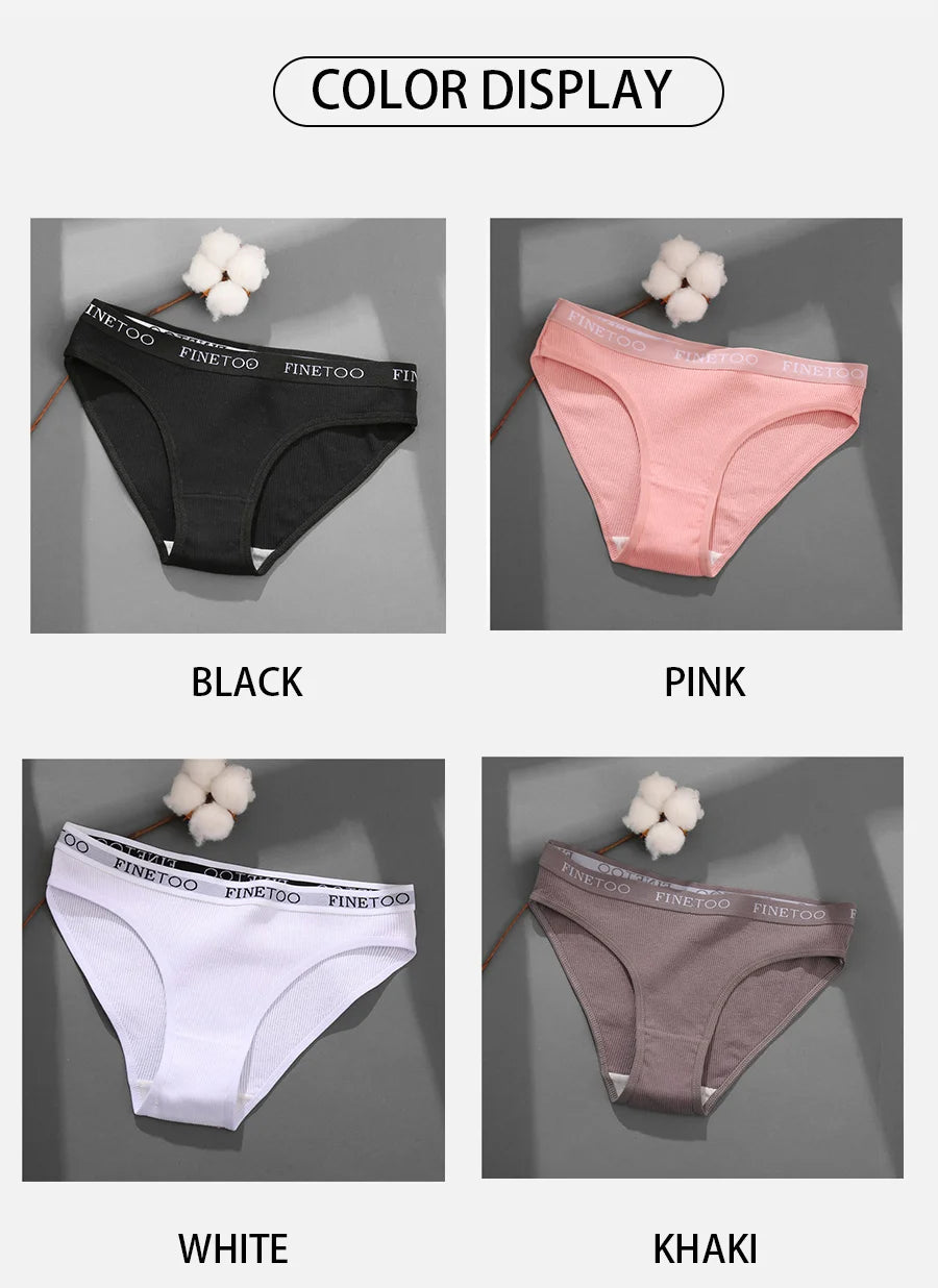 3-Pack Cotton Brief Panties – Soft Low-Rise Everyday Underwear for Women (M–2XL, 28 Color Sets, 2 Styles)