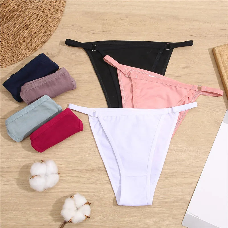 3-Pack Cotton Ring-Strap Bikini Briefs — Low-Rise Soft Panties M–2XL