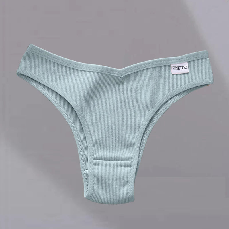 V-Waist Cotton Brazilian Brief Panties – Sexy Low-Rise Breathable Underwear for Women (M–XL, 9 Colors)
