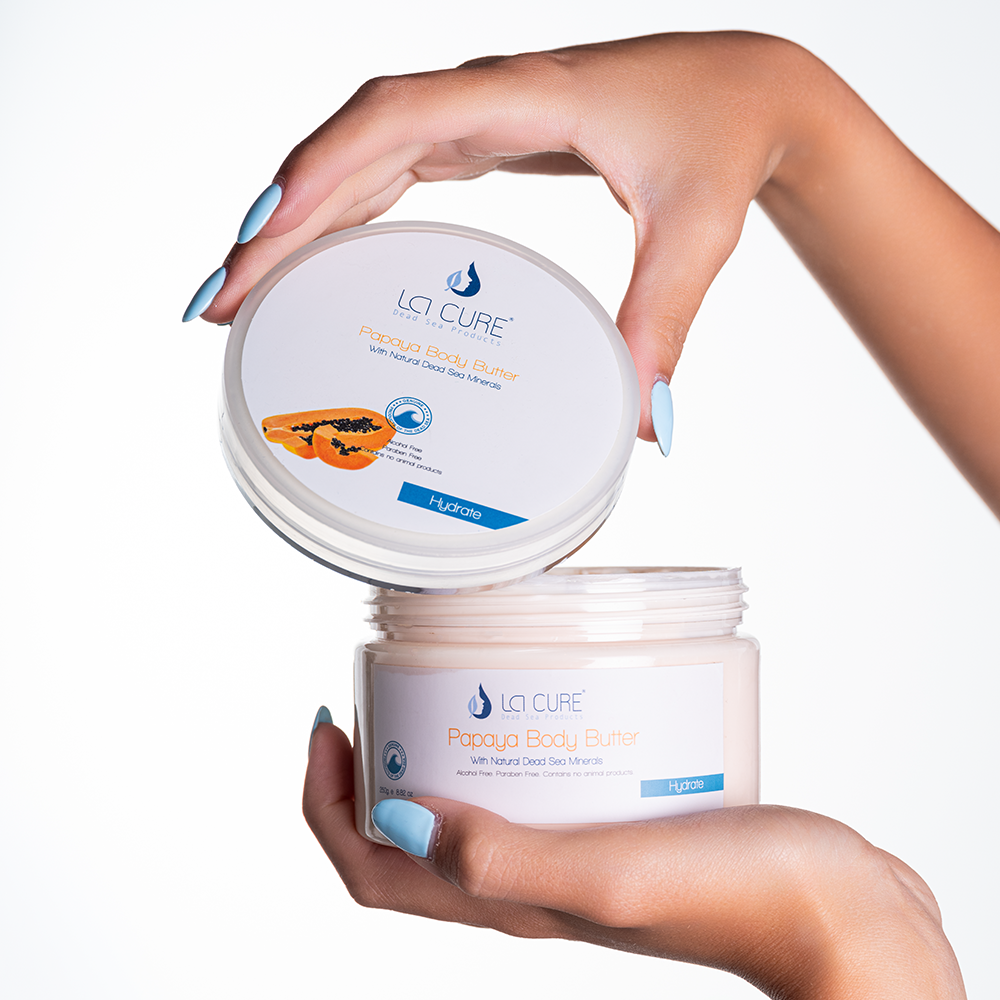 La Cure Papaya Body Butter & Dead Sea Body Oil Duo – Moisturizing Spa Set