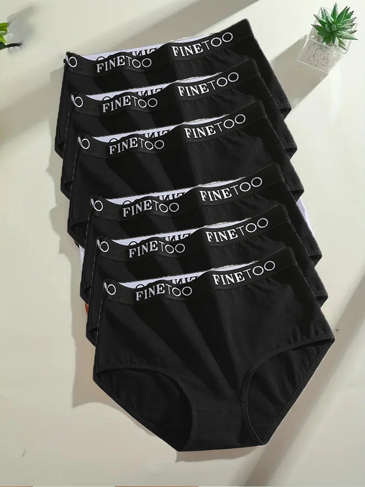 6-Pack Seamless Cotton Brief Panties – Breathable Low-Rise Underwear for Women (S–2XL, 10 Color Sets)