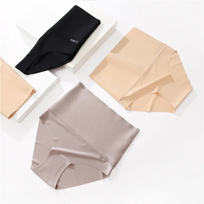 FINETOO Seamless High Waist Panties Women's Abdomen Hip Lift Briefs Body Shaping Lingerie Pants Plus Size Breathable Underwear