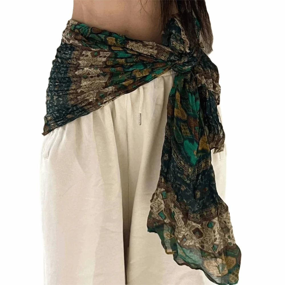 New Leopard Print Hip Scarf Bohemian Style Multifunctional Belt Accessory Vintage Waist Chain Women's Accessory