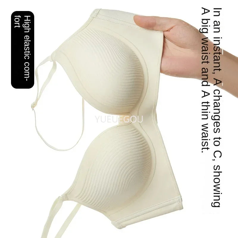 Women's 10CM Ultra Thick Push Up Bra for AA-A Cup | Seamless Invisible No-Mark Lingerie | Natural Lift & Cleavage Wire-Free Bra (32–38 / 70–85)