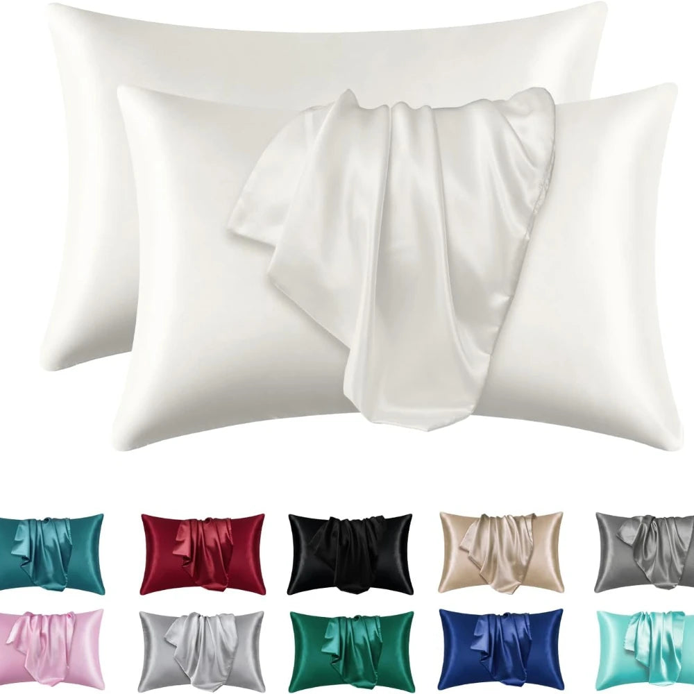 2-Pack Charmeuse Satin Pillowcases, Multiple Sizes