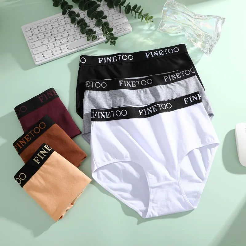 6-Pack Seamless Cotton Brief Panties – Breathable Low-Rise Underwear for Women (S–2XL, 10 Color Sets)