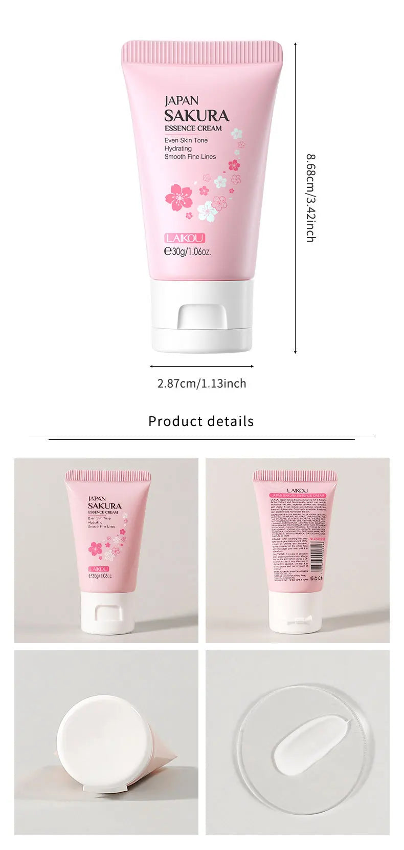 Sakura Whitening Face Cream Wrinkle Remover Fade Fine Lines Serum Firm Lift Shrink Pores Moisturizing Brighten Smooth Skin Care