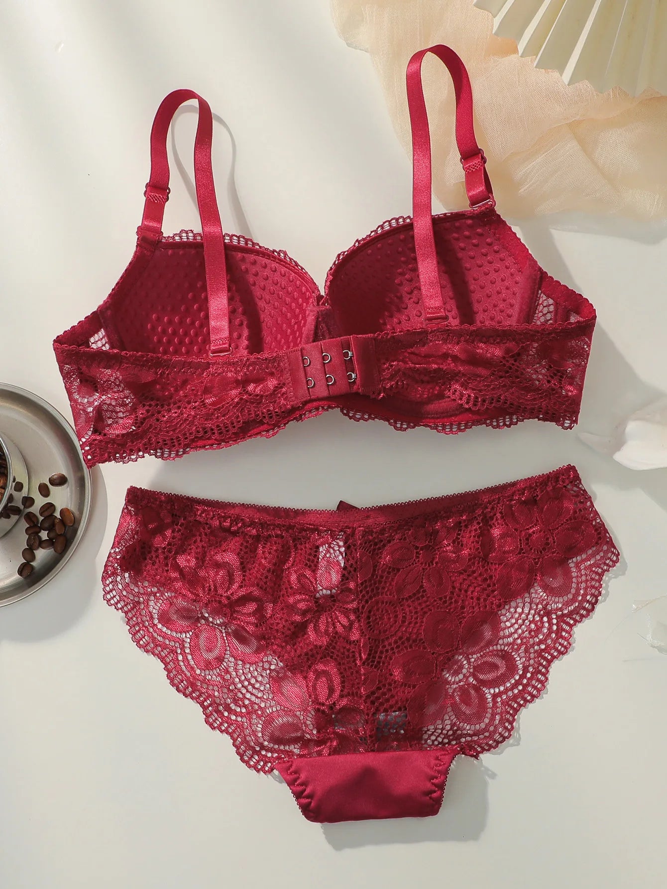 Lace Push-Up Bra & Bikini Brief Set — Underwire Floral Lace | Women's Lingerie