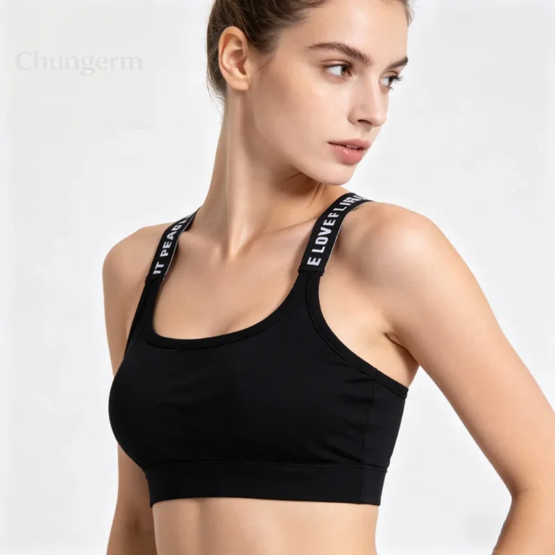 Women's Seamless Yoga Crop Top – Wire-Free, Padded, Wide Strap Activewear Tank