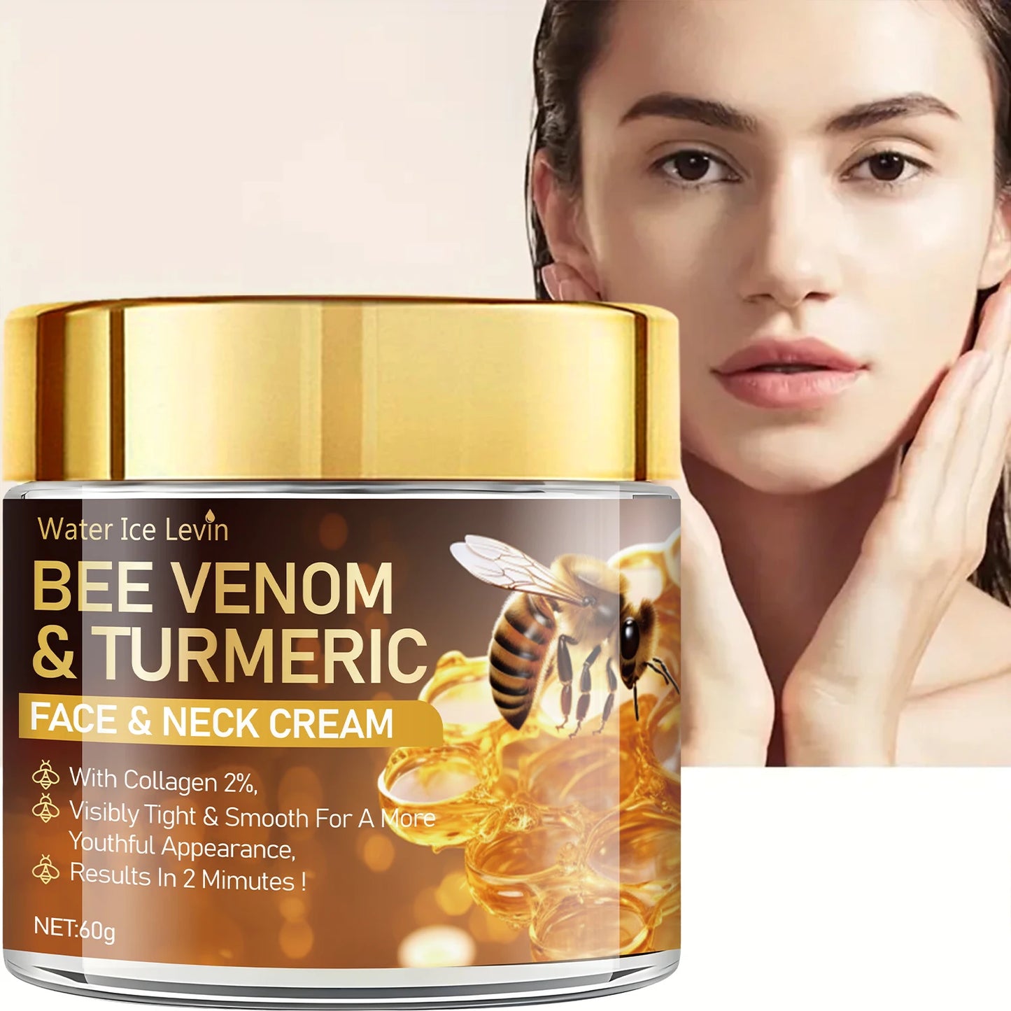 Bee Venom Cream Can Promptly Nourish Light Beige Skin |   Alcohol-Free and Hyaluronic Acid-Free, Suitable for All Light Beige Skin Tones.