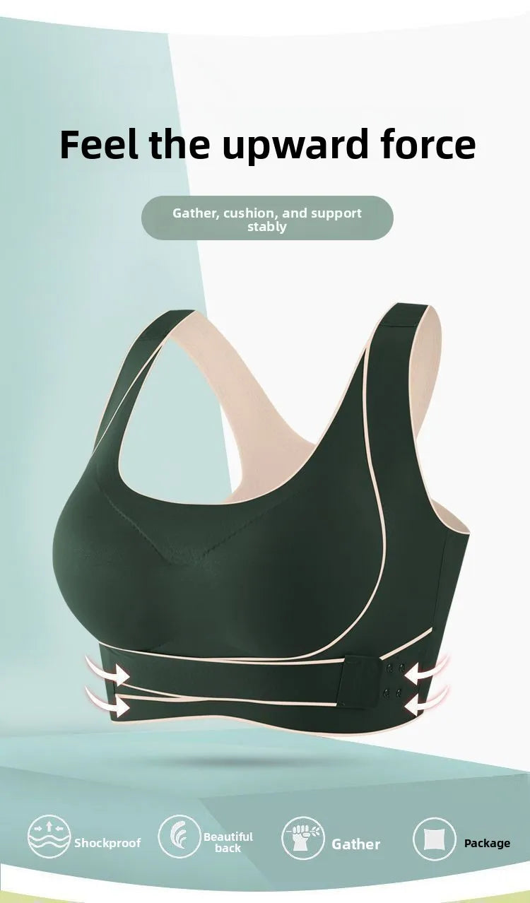 Women's Seamless Sports Bra – Wire-Free Push-Up | Side Support Beauty Back