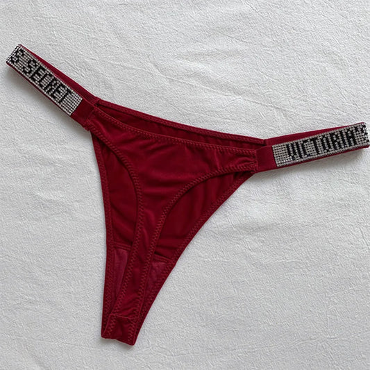 Women's Seamless Bra & Brief Set – Rhinestone Logo Lingerie | Wire-Free Comfort (M–XL)
