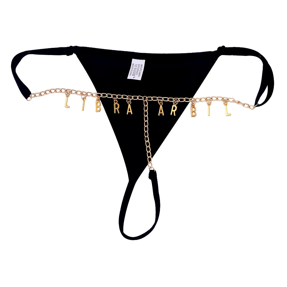 Personalized Name Alphabet Waist Body Chain — Crystal Letter Body Jewelry