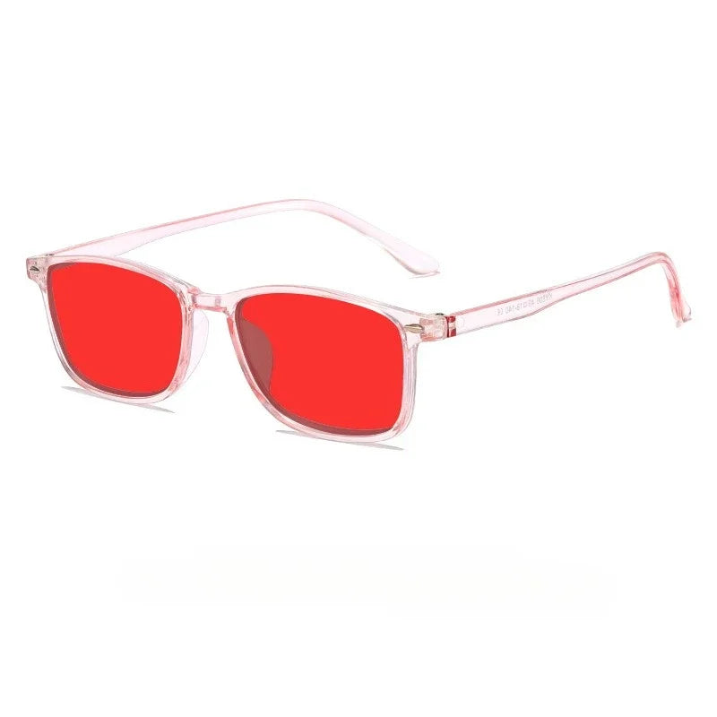 Rectangle Tinted Glasses | Orange & Red Lens Styles