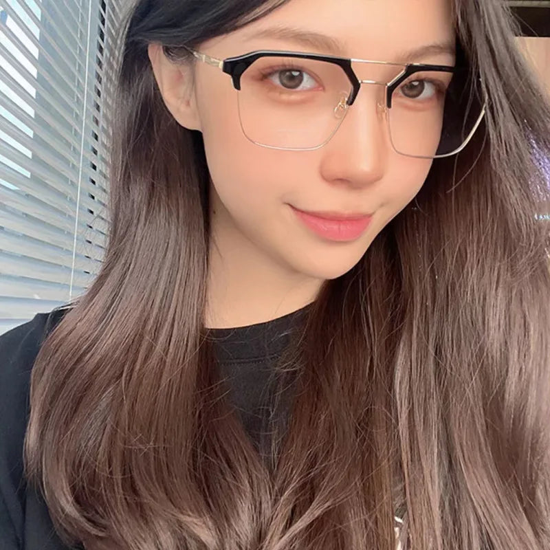 Luxury Intelligent Photochromic Myopia Glasses Double Deam Color Changing Finished Near-sighted Eyewear Men Women Minus Diopters