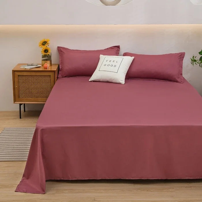 Soft Polyester Flat Bed Sheet, Solid Color Top Sheet