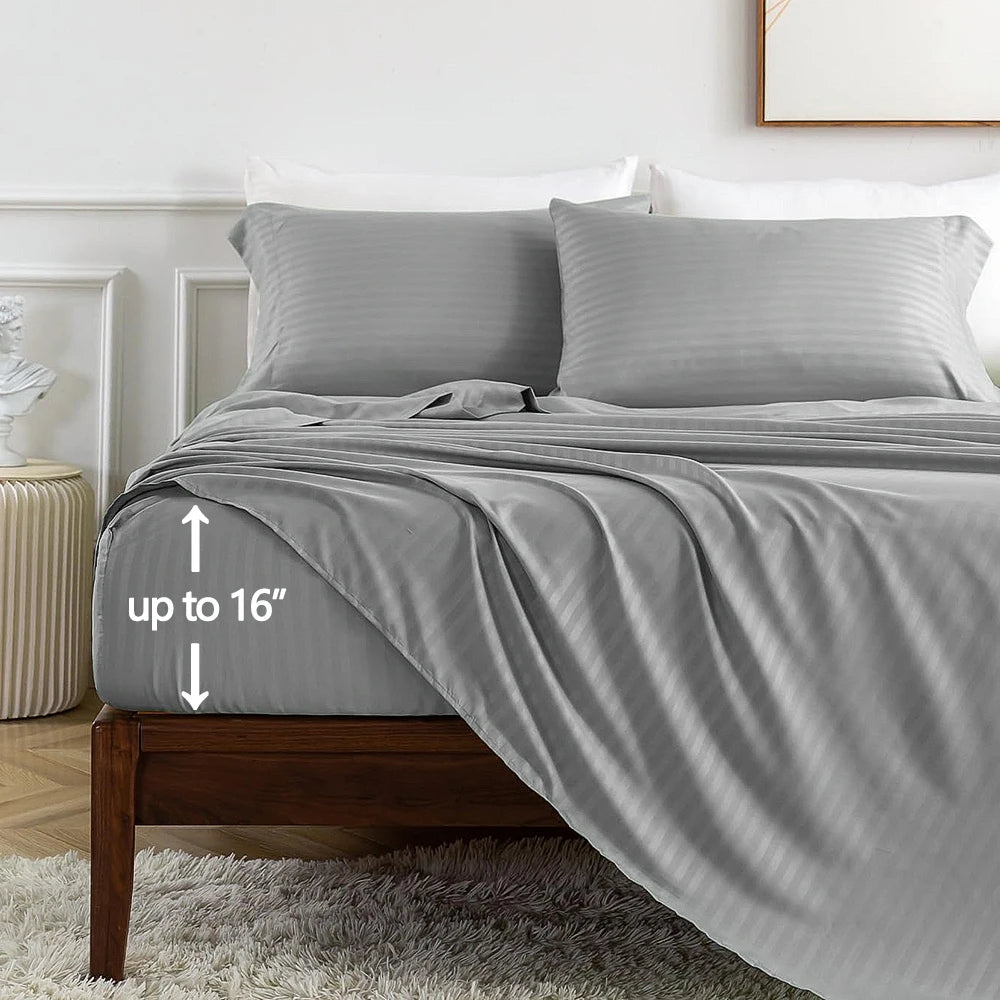 4-Piece Microfiber Sheet Set with Deep-Pocket Fitted Sheet