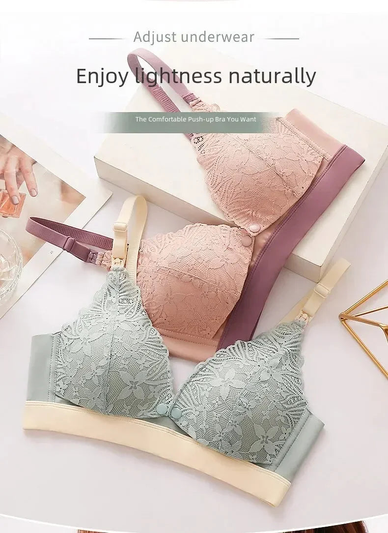 Wire-free Thin Breastfeeding Bra Comfortable Gathered Pregnancy Postpartum Breastfeeding Front Opening Pregnant Women Chest Wrap