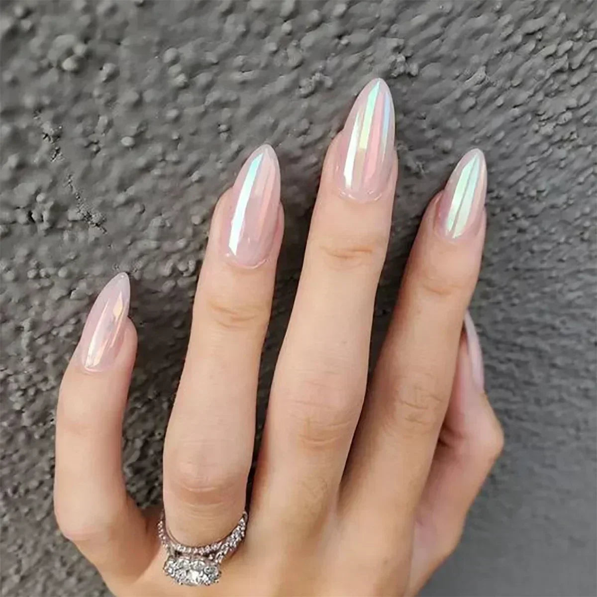 Long Coffin Press-On Nails with Glue – Nude, Pink & Color Designs, 24 Pieces